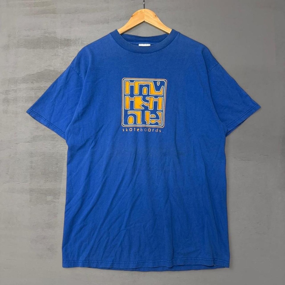 Invisible Skateboards T Shirt Blue Vintage Tultex Graphic Tee XL